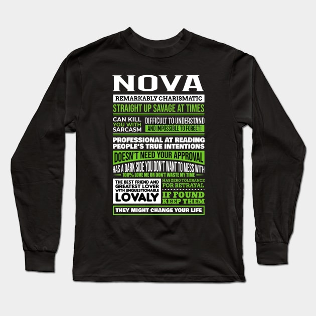 Nova Long Sleeve T-Shirt by Ban Guns Not Books- Typography fullcolor